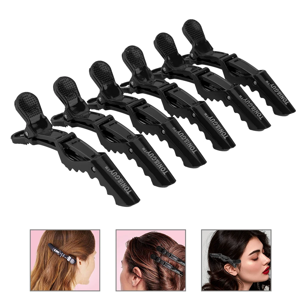 6Pcs Women Bulk Black Hairpin Hair Clip Snap Barrettes Accessories Metal Classic 