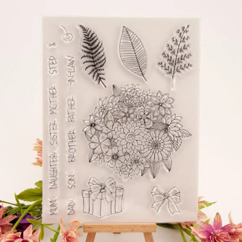 

Leaf Flower Box Silicone Clear Seal Stamp DIY Scrapbooking Embossing Photo Album Decorative Paper Card Craft Art Handmade Gift