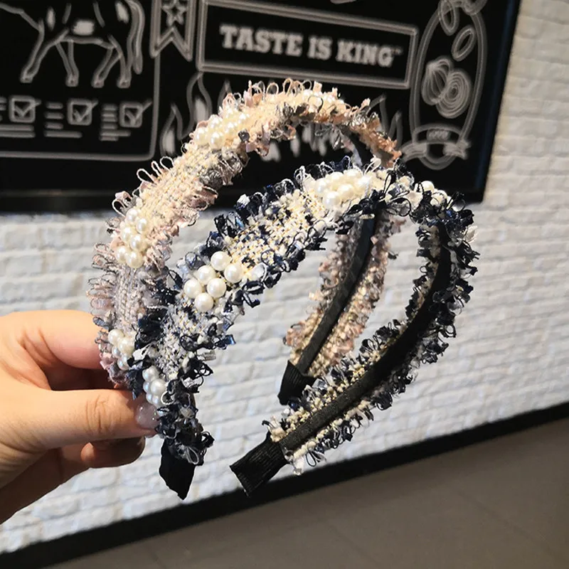 New Fashion Retro Women's Headband Korean Style Pearl Ladies Headdress For Girls Hair Pressure Headdress