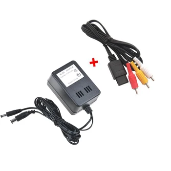 

H 10pcs AC Power Adapter Wall Charger Power Supply with AV cable for NES SNES Genesis 1
