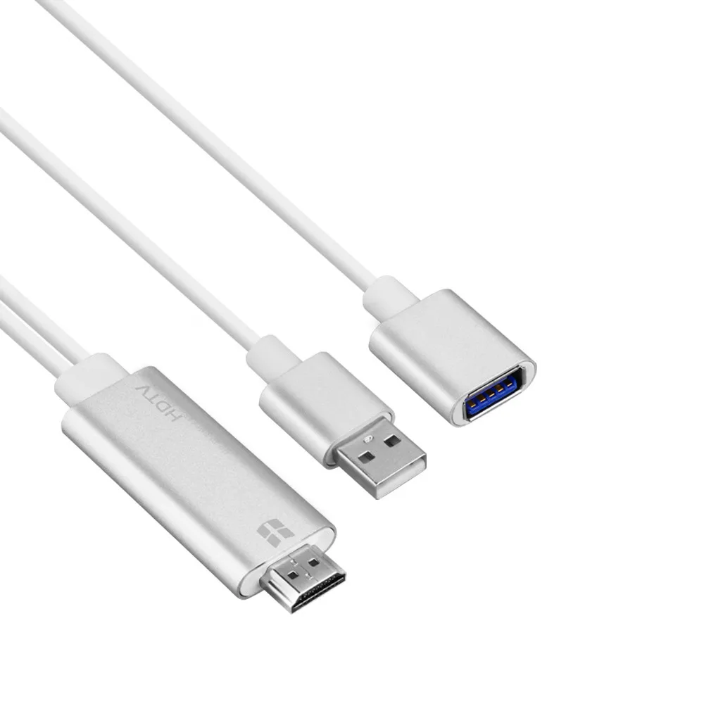 Мини-кабель usb 2 в 1 USB 3,0-HDMI 4K HD 1080P цифровой HD tv AV tv Кабель-адаптер Шнур для iPhone XS/XS MAX/XR