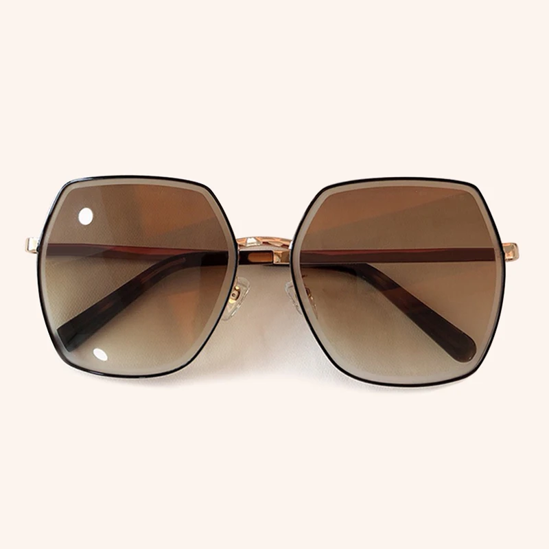 No.4 sunglasses Большие Квадратные Солнцезащитные очки для женщин с фирменным дизайнерским металлическим каркасом прямоугольные солнцезащитные очки - Цвет линз: No.4 sunglasses