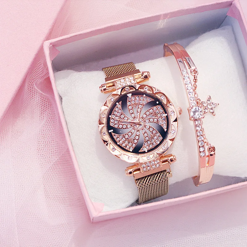 Orologio donna звездное небо женские часы с браслетом Повседневное кварцевые браслет