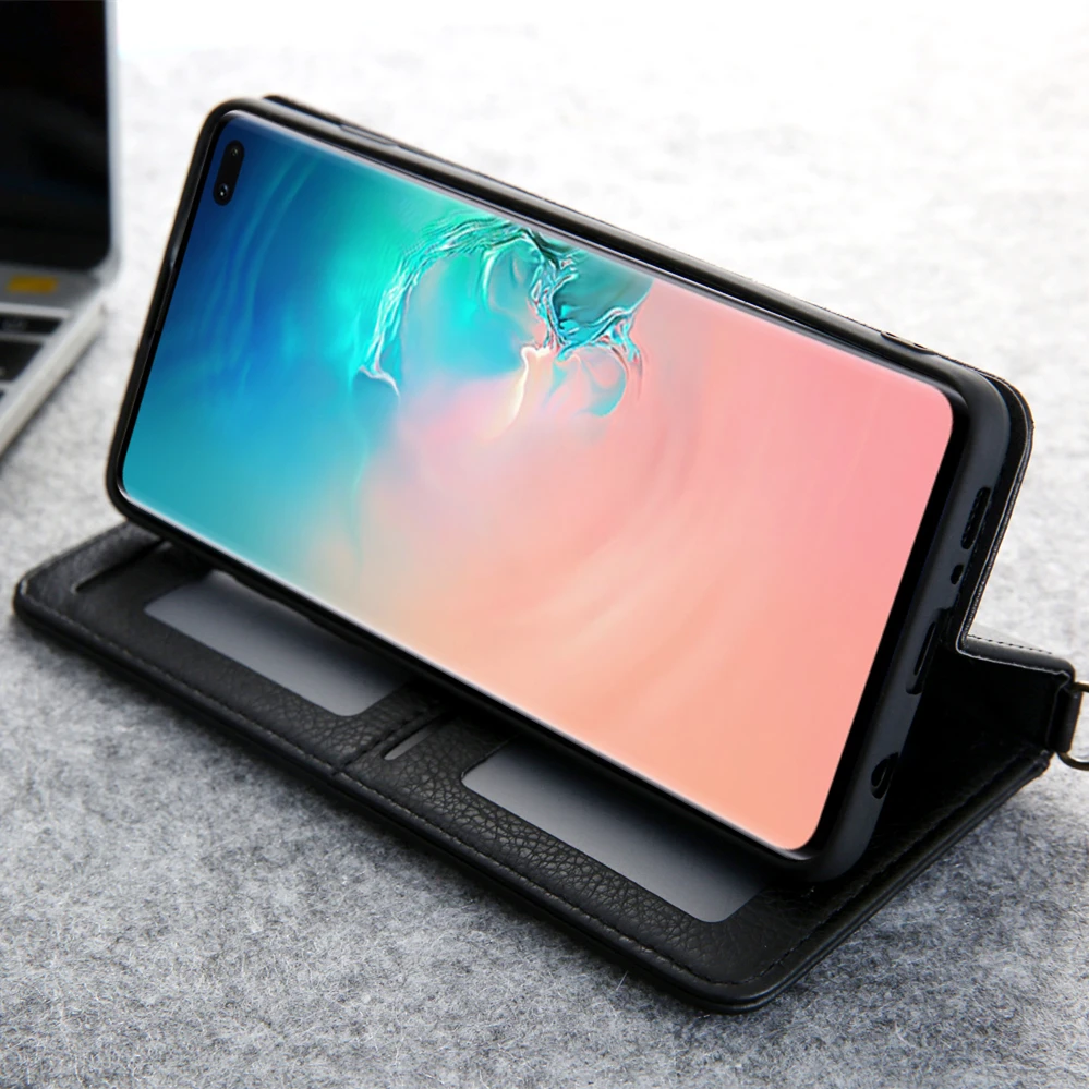 Кожаный чехол Чехол для samsung Galaxy S10 S8 S9 плюс S7 Edge бумажник на магните чехол для samsung Note 8 9 10+ с держатель для карт чехол