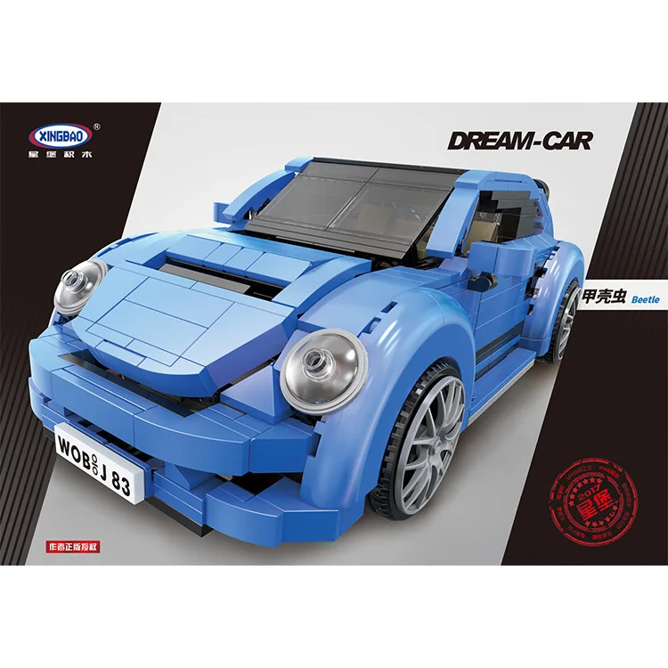 

XB03015 Beetle car Classic model children's educational toys insert and assemble small particle Building Blocks Gift