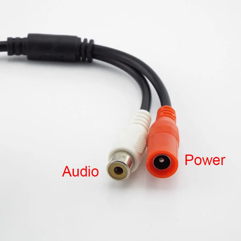 Microphone Sound Monitor DC 9V-12V RCA Female Audio Monitoring MIC Sound Pickup Microphone for CCTV Camera Surveillance Security IP Camera Voice Monitor