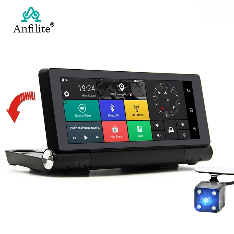 Автомобильный видеорегистратор Anfilite 7 дюймов 4G gps Android навигация ADAS Full HD 1080 P Dashcam