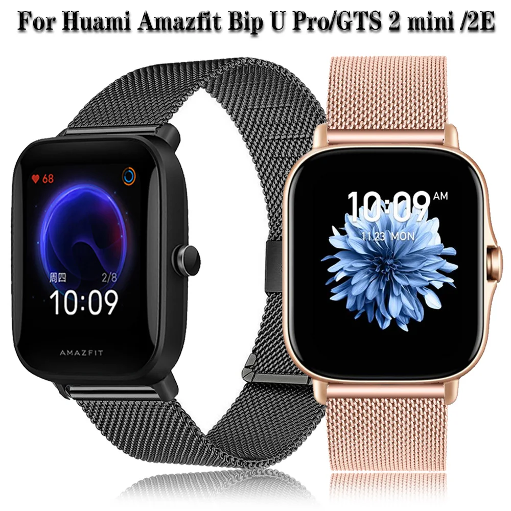 Compatible con Amazfit Bip S Band, correas de repuesto de metal de acero  inoxidable para reloj inteligente Amazfit Bip S/Amazfit Bip Lite/Amazfit  Bip