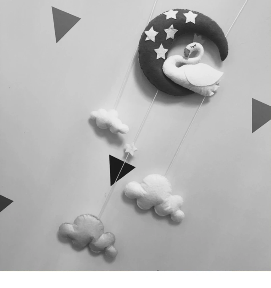 Детские погремушки Луна Лебедь DIY Мама ручной работы прикроватная игрушка-колокольчик вращающийся держатель мобильных телефонов кровать ветряная Музыкальная Коробка животное погремушка Материал