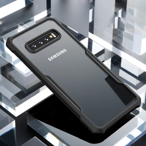 Для samsung Galaxy S10 S10+ S10e чехол для телефона XUNDD Роскошные прозрачные подушки безопасности противоударный задний Чехол для Galaxy Note 10 Plus чехол Capa - Цвет: Black Phone Case