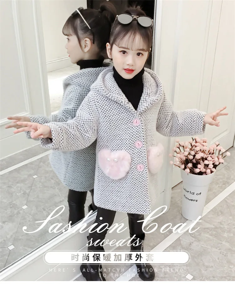 Детская одежда; пальто для девочек в Корейском стиле; модное осенне-зимнее плотное пальто в западном стиле для девочек; модная одежда для больших мальчиков