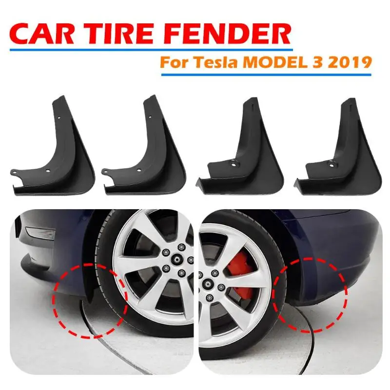 

4pcs/set Front Rear Car Mud Flaps Mudguard Splash Guards Fender for Tesla Model 3 2019 Car Mudflaps Accessories