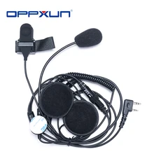 Walkie talkie Kenwood Baofeng Puxing Ham – casque de moto, 2 broches, micro PTT, casque séparé, pour Radio bidirectionnelle