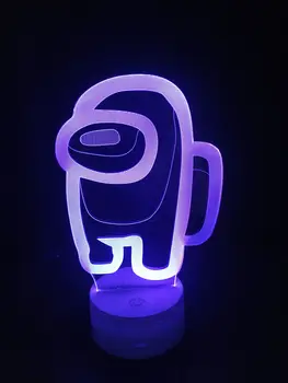 

Among us LOGO 3D LED Illusion Desktop Lamp Coffee Table Decor Sensor Lights Atmosphere Bedside Night Lamps Hot Friends Game Gift