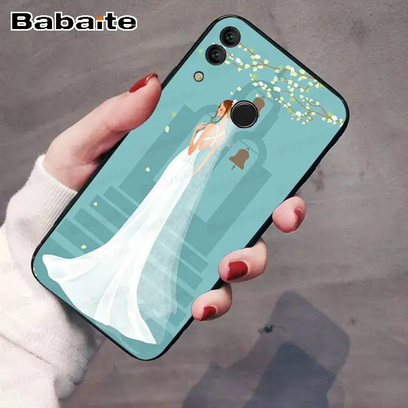 Tritone untuk Kehormatan 8x Pernikahan Gaun Gadis Bunga Lembut untuk Huawei Honor 8x Y6 Y7 Y9 P20pro P30pro p20lite Kasus Ponsel