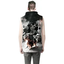 Весна Европа и Америка 3D Скелет покер цифровая печать Универсальный Мужской пуловер с капюшоном жилет настраиваемый