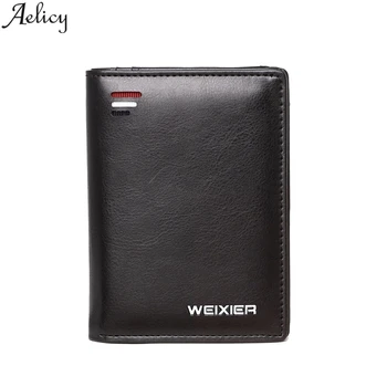 

Aelicy Men's Black Wallet Coin Purse Clutch Bag Buckle Retro Short Wallet Bag Multi-card Bag Men's Solid Color Wallet