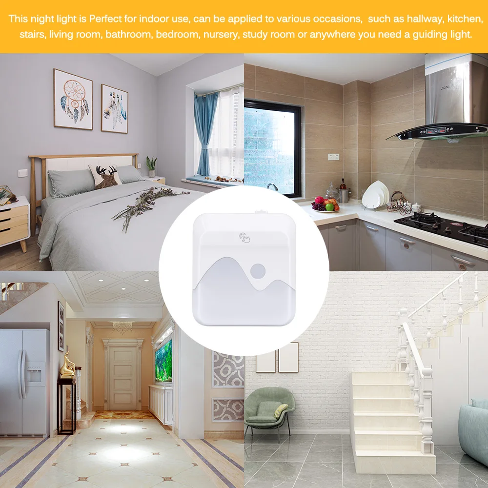 Dimmable Light Sense Led Night Light Dimmable- RGB Color Plug-In Light Bedroom Living Room Warm Tones Night Light