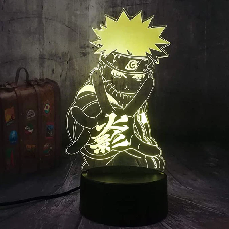 

New Cool Japanese Naruto Anime Uzumaki Naruto 3D LED Night Light Remote Control Desk Lamp Christmas Gifts Bedroom Home Decoratio
