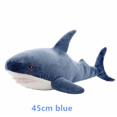 Новое поступление плюшевые игрушки акулы мягкие чучело русская плюшевая игрушка «Акула» Подушка Кукла имитация куклы для детей день рождения - Color: 45cm blue