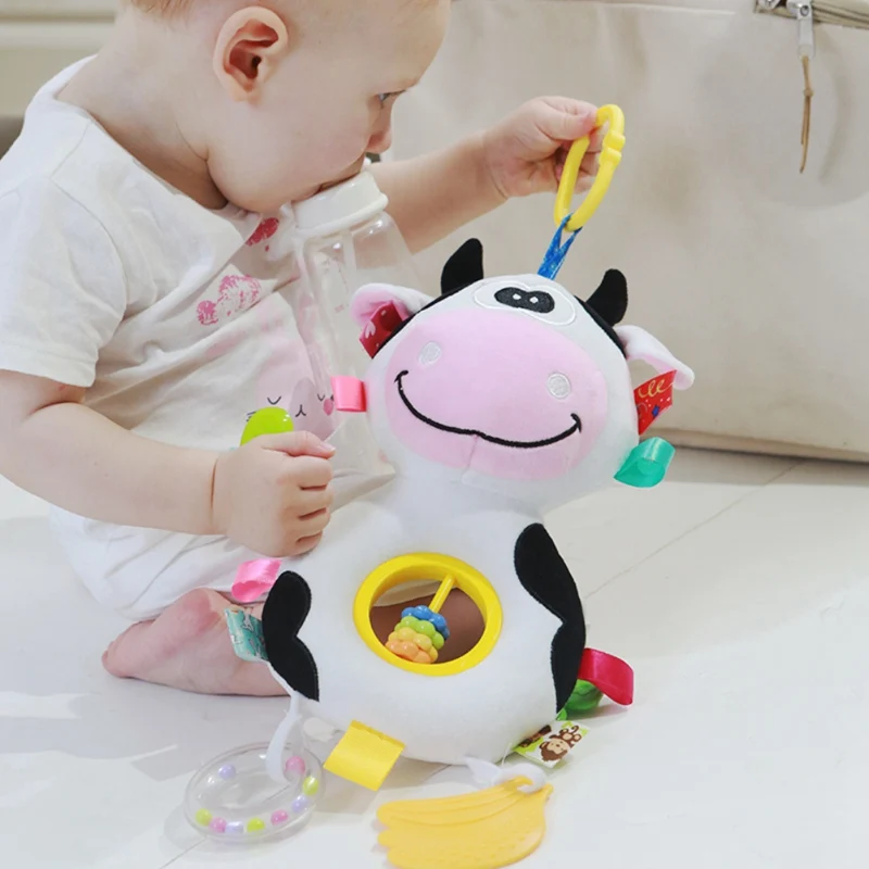 

3 Colors Infant Toys Mobile Baby Animal Fish Plush Toy Bed Rattles Crib Stroller Hanging Bells Toys