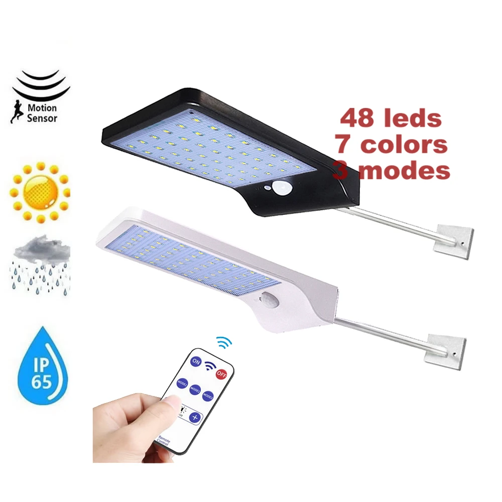 

remote 48/36 led 3 Modes Motion Sensor Waterproof Outdoor Solar Power Garden Light Energy Saving Courtyard street Wall l