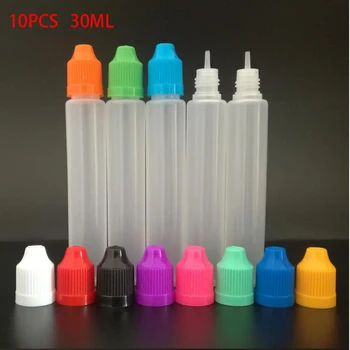 

10pcs 30ml Empty Pen Shape Eliquid juice Vape Bottle Long Style Dropper bottle with Childproof caps With 2 Funnels