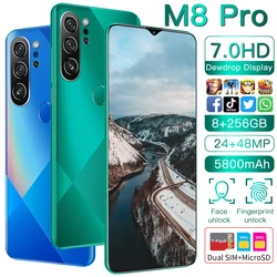 Global Version M8Pro 7.0 inch 5G Smartphone 8GB-256GB MTK6889 Facial Fingerprint Unlock 5800mAh Dual Card Dual Standby