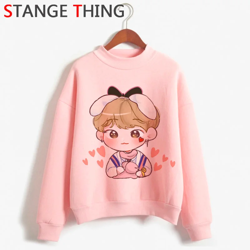 Stray Kids Miroh Harajuku Funny Cartoon Hoodies Women Turtleneck Kawaii Print I Am Who Sweatshirts Graphic Fashion Hoody Female - Color: H2905