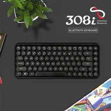 Teclado Bluetooth 308i con teclas redondas, teclado inalámbrico para juegos de ordenador, teclas redondas para oficina, portátil y tableta