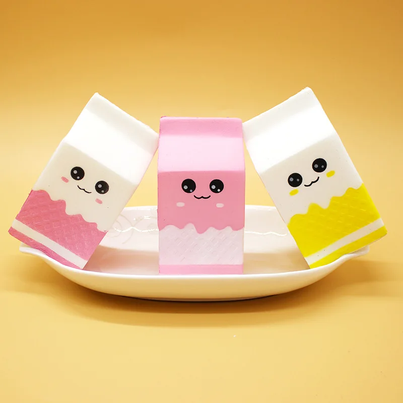 Милая сжимаемая молочная коробка Единорог хлеб банан Мороженое Jumbo имитирующий