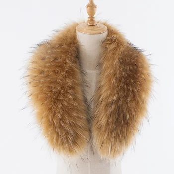 

Scarf Imitation Fox Fur Fake Collar Solid Color Plush Collar Down Jacket Cap Fake Collar Scarf Black Yellow Jacquard 60-90cm