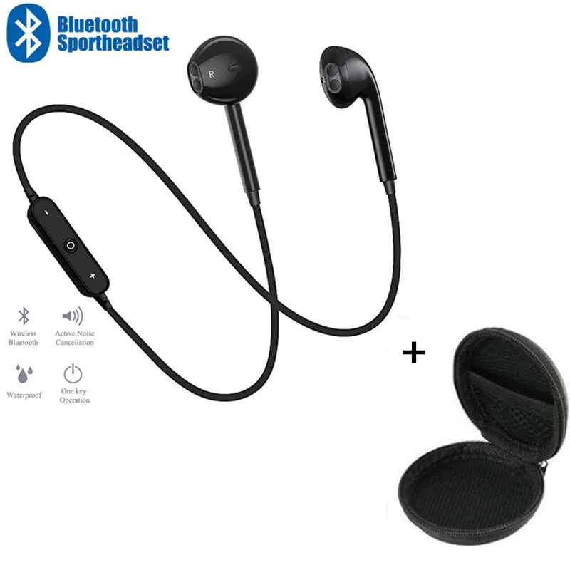 

S6 Sport Neckband Wireless Earphone Music Earbuds Headset Handsfree Bluetooth Earphone with Mic For All Phone For Samsung Huawei