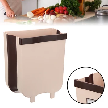 

Folding Waste Bin Kitchen Cabinet Door Hanging Trash Bin Rubbish Container Storage Boxes for Bathroom Toilet Waste Storage