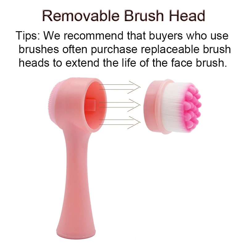 Double Side Silicone Facial Cleanser Wash Brush Soft Mild Fiber Face Cleaning Portable Size Massage Washing Skin Care Tool|Устройство