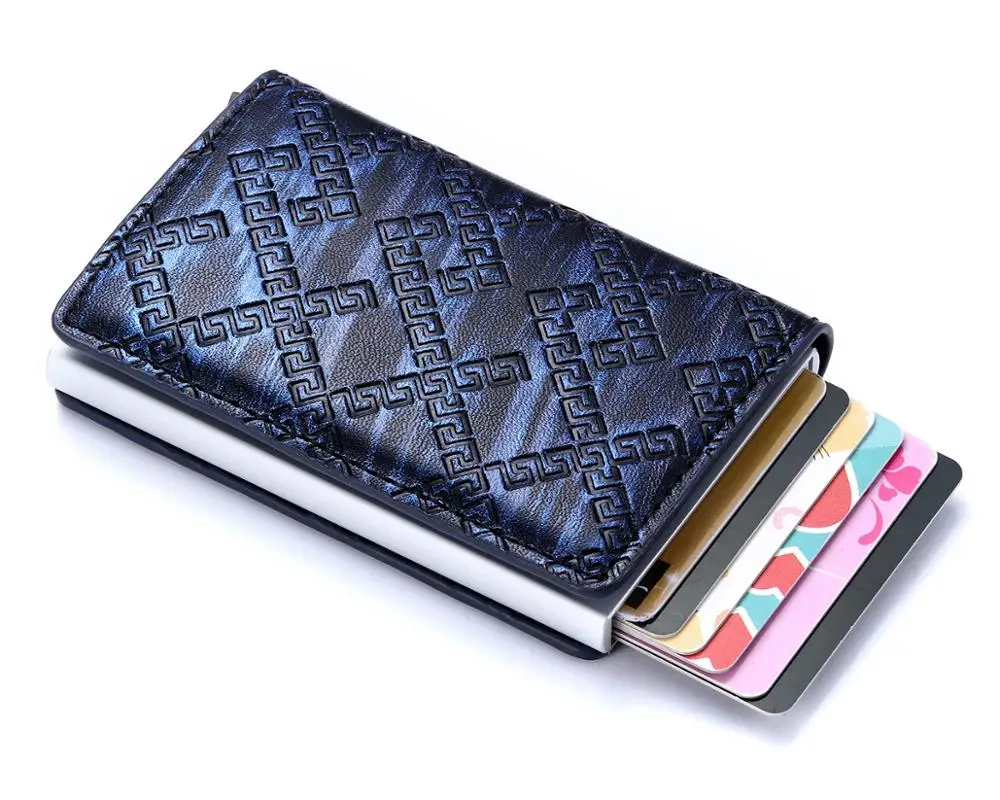 Металлическая цепочка Rfid кошелек кредитная карточка тонкий алюминиевый