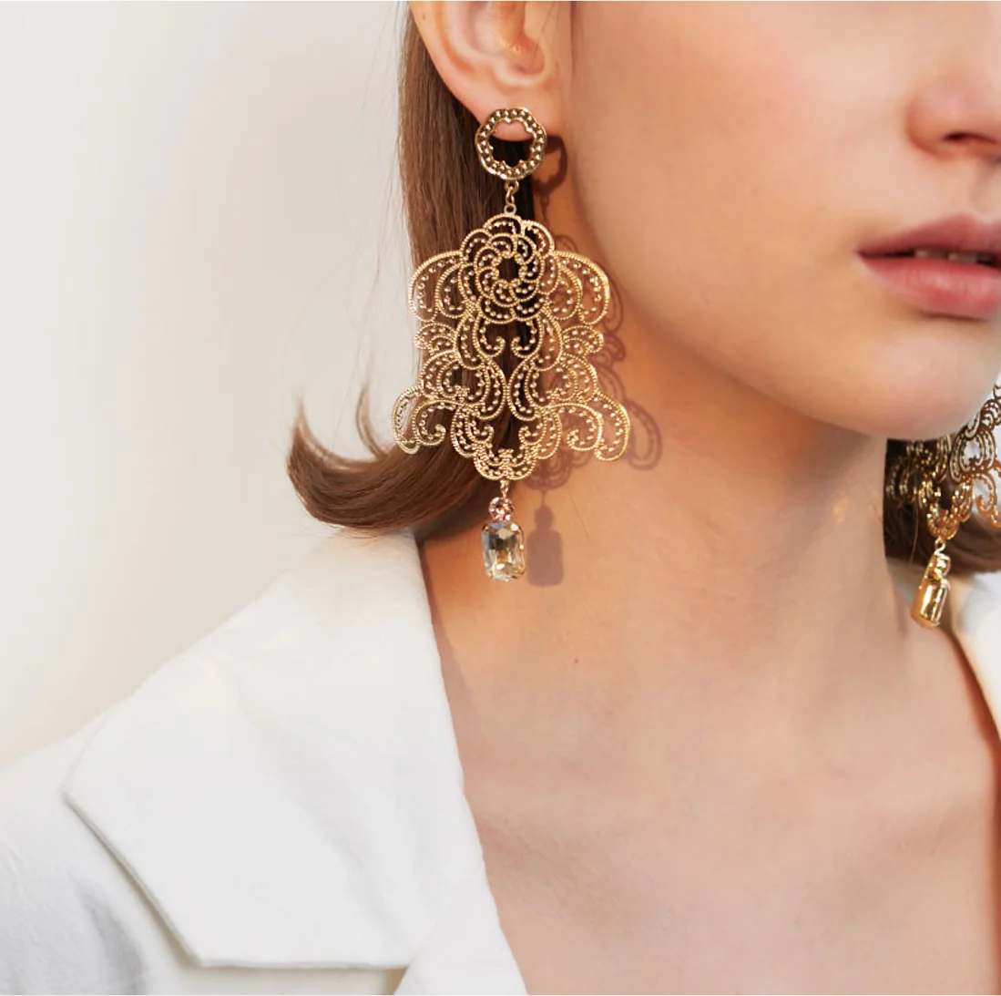 trend Simple 925 Silver Needle Hoop Unusual wedding bride Unique Earrings for women Fashion Jewelry