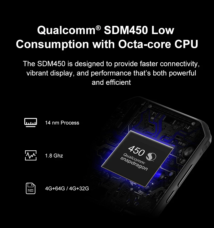 Смартфон AGM A9 защищенный IP68 SDM450 5 99 дюйма FHD + 4 64 ГБ 5400 мА · ч быстрая зарядка 3 0 Android 8