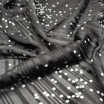 

Big Deal Dress Fabric silky stripe Shimmer Metallic Jacquard Dot Chiffon Fabric Classic Style