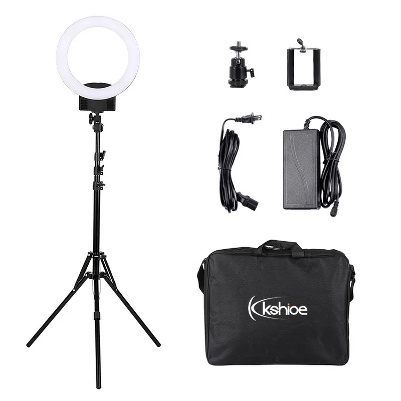 

12" LED Ring Lights Dual Color Temperature Photography Accessories Photo Studio Supplies Set With 2m Light Stand Cellphone Clip