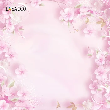 

Laeacco Gradient Pink Color Flower Blossom Photography Backgrounds Baby Shower Photo Backdrops Newborn Portrait Child Photophone