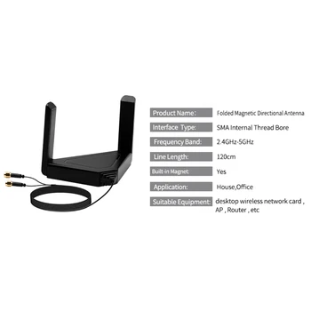 

Wireless Dual Band External Antenna for Desktop Laptop 120CM Antennas for AX200 9260NGW Card PCIe Wifi Adapter