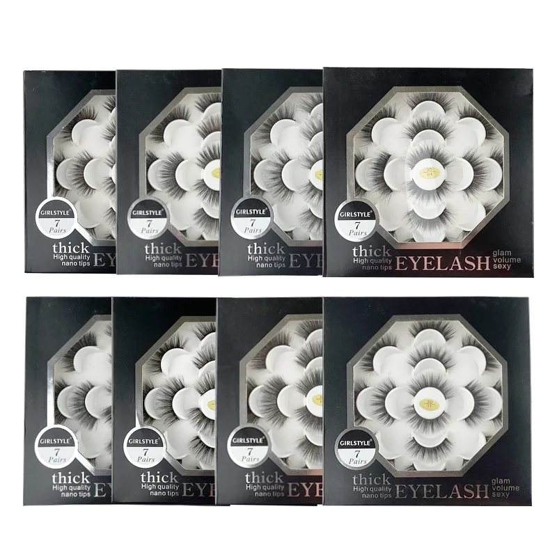 

3D Mink Eyelashes False Eyelashes Natural Slender Densely Extension Imitation Mink Eyelash 7 Pairs Wispy Lashes