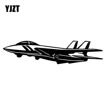 

YJZT 16.8CM*3.9CM Delicate Aircraft Fighter Coolest Vinyl Decal Original Decor Car Sticker Nice Black/Silver C27-1132