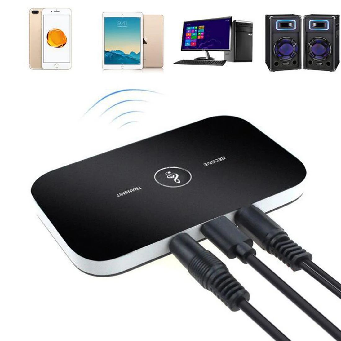 Bluetooth 5,0 Audio Receiver Transmitter 300Mah Batterie 3,5mm AUX Jack  Stereo Musik Wireless Adapter Für TV Auto PC kopfhörer