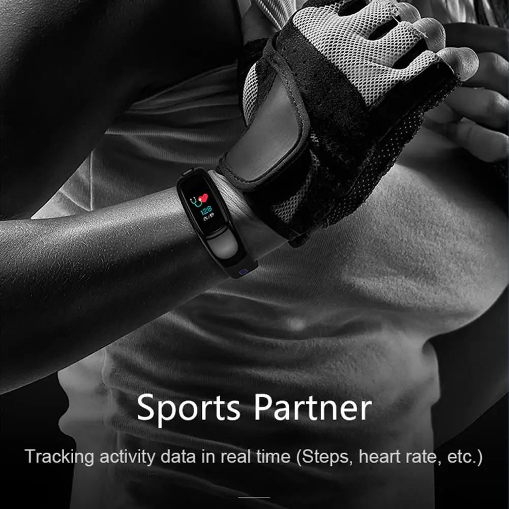 S1 Smart Bracelet Bluetooth Headset Two-in-One Talking Heart Rate Exercise Pedometer Multifunction Waterproof Bracelet Black