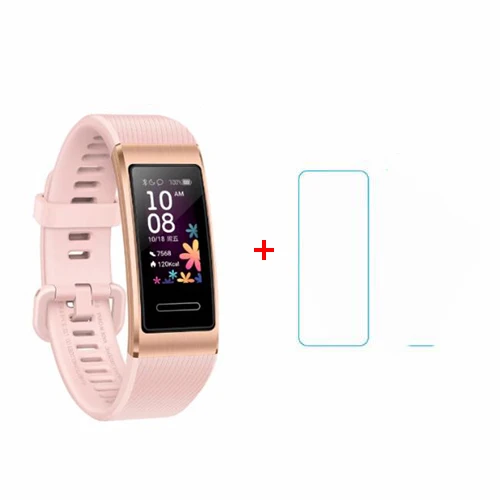 pink add film Умный Браслет huawei Band 4 Pro, инновационные часы, лица, автономный gps, проактивный мониторинг здоровья, SpO2, кислород крови - Цвет: pink add film