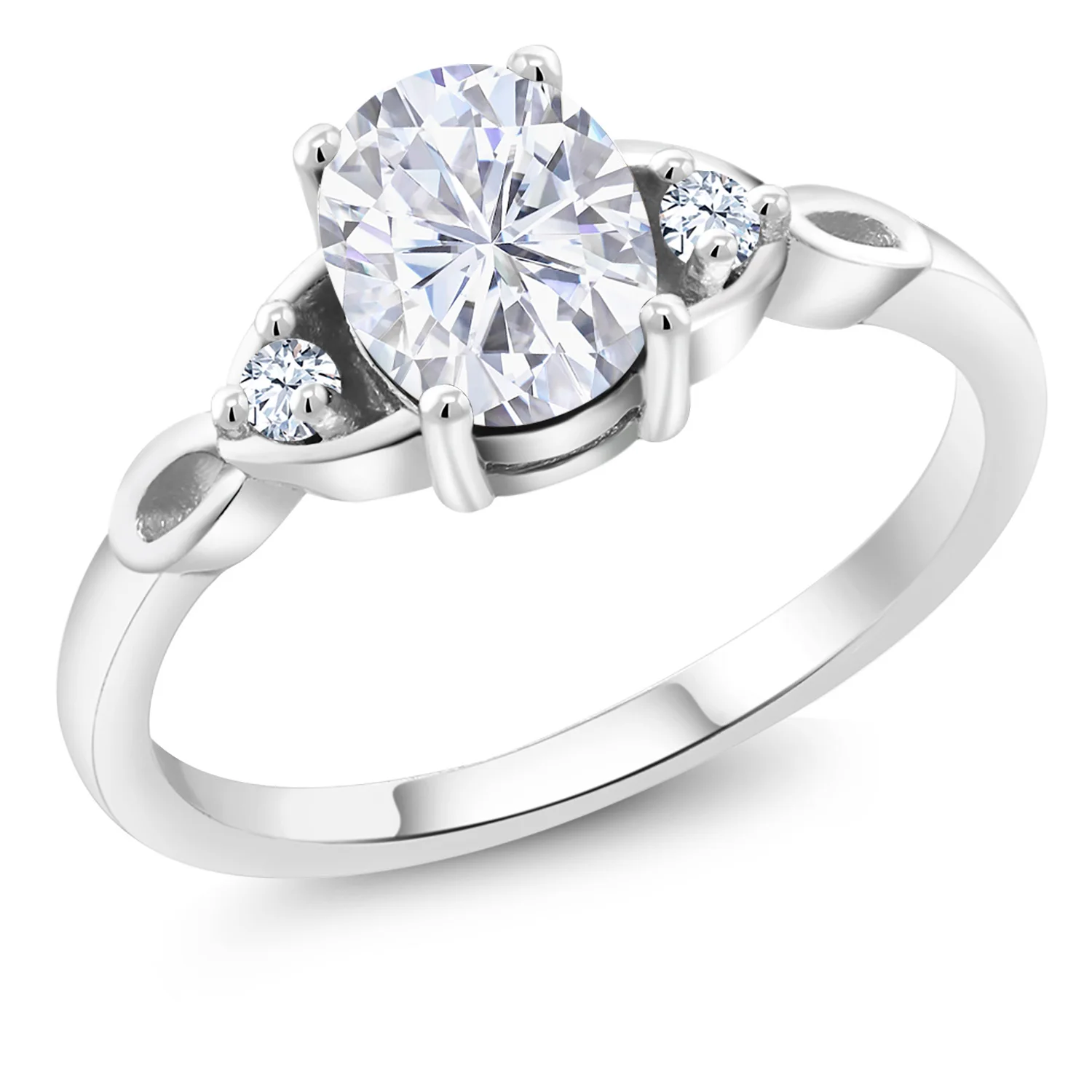 GemStoneKing Forever Classic 1.50ct росы овальный создан муассанит обручальное кольцо 925 пробы серебряные ювелирные изделия для женщин
