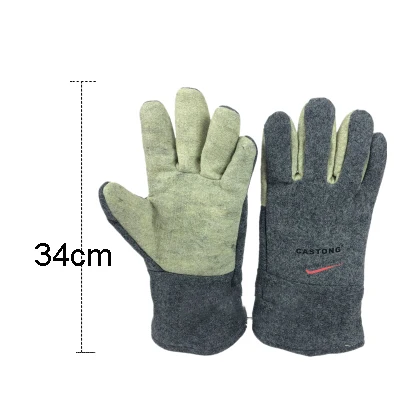 1 pair length 34cm Термоизоляционные перчатки на 300 градусов, термостойкие перчатки, огнестойкие противообжимные промышленные перчатки для выпечки - Цвет: 1 pair length 34cm