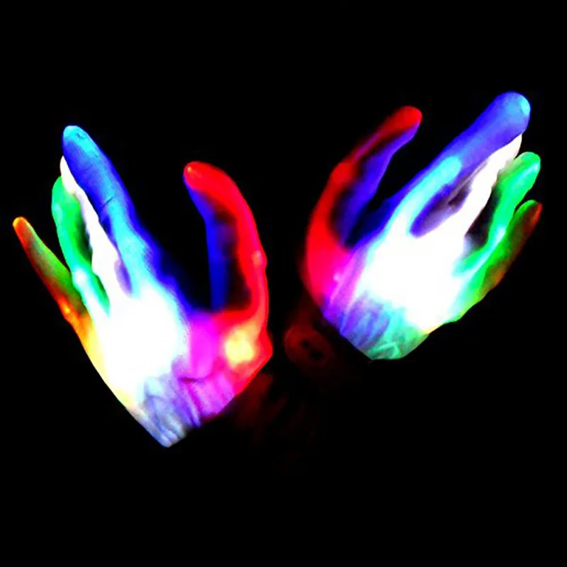 

Finger LED Flashing Colorful Unisex Gloves Glowing Light Up Lighting Xmas Dance Gloves Party Popular Rave Gloves Birthday Gifts